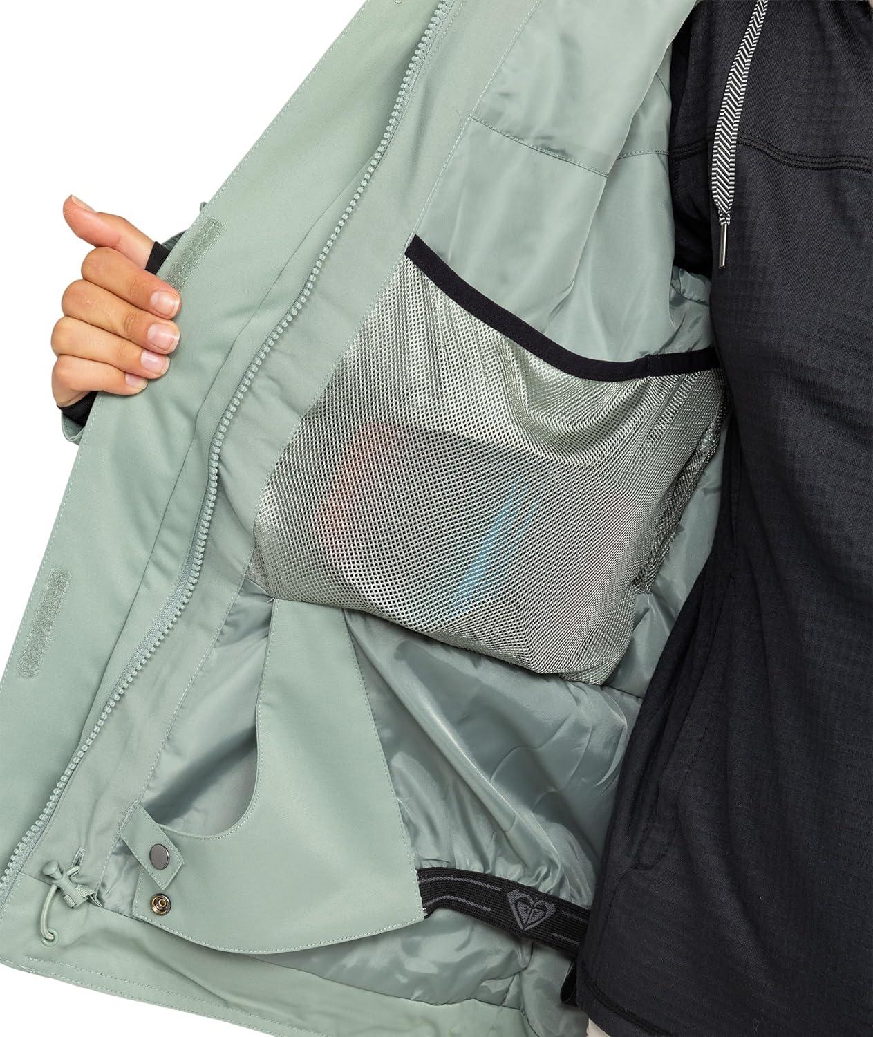 imageRoxy womens Billie Jacket 10k Waterproof Snow Jacket Tailored Fit Pfasfree InsulatedLily Pad