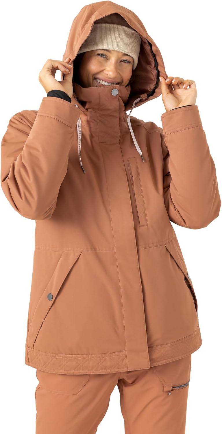 imageRoxy womens Billie Jacket 10k Waterproof Snow Jacket Tailored Fit Pfasfree InsulatedRusset