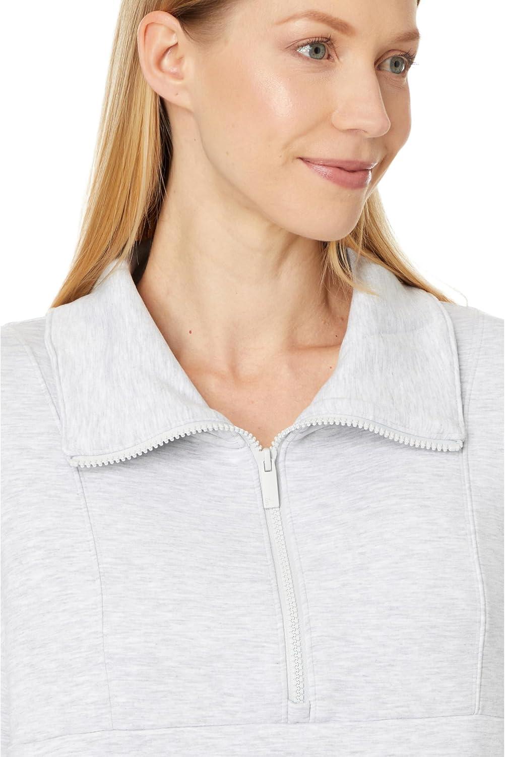 imageTravisMathew Womens Skyloft Soft 12 ZipHeather Light Grey