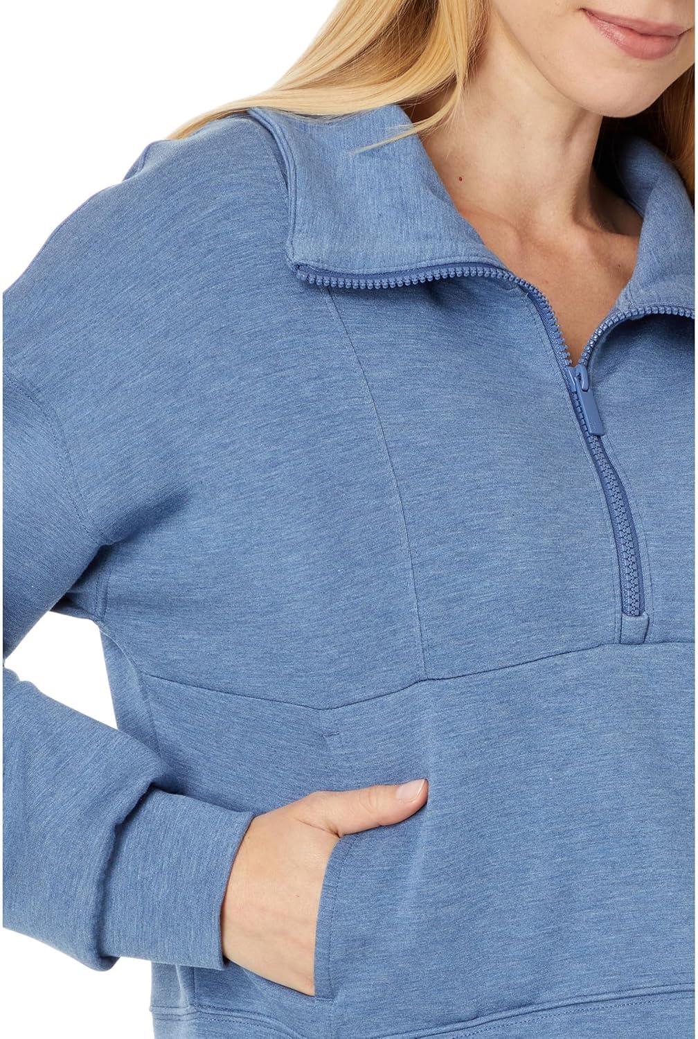 imageTravisMathew Womens Skyloft Soft 12 ZipHeather Moonlight Blue