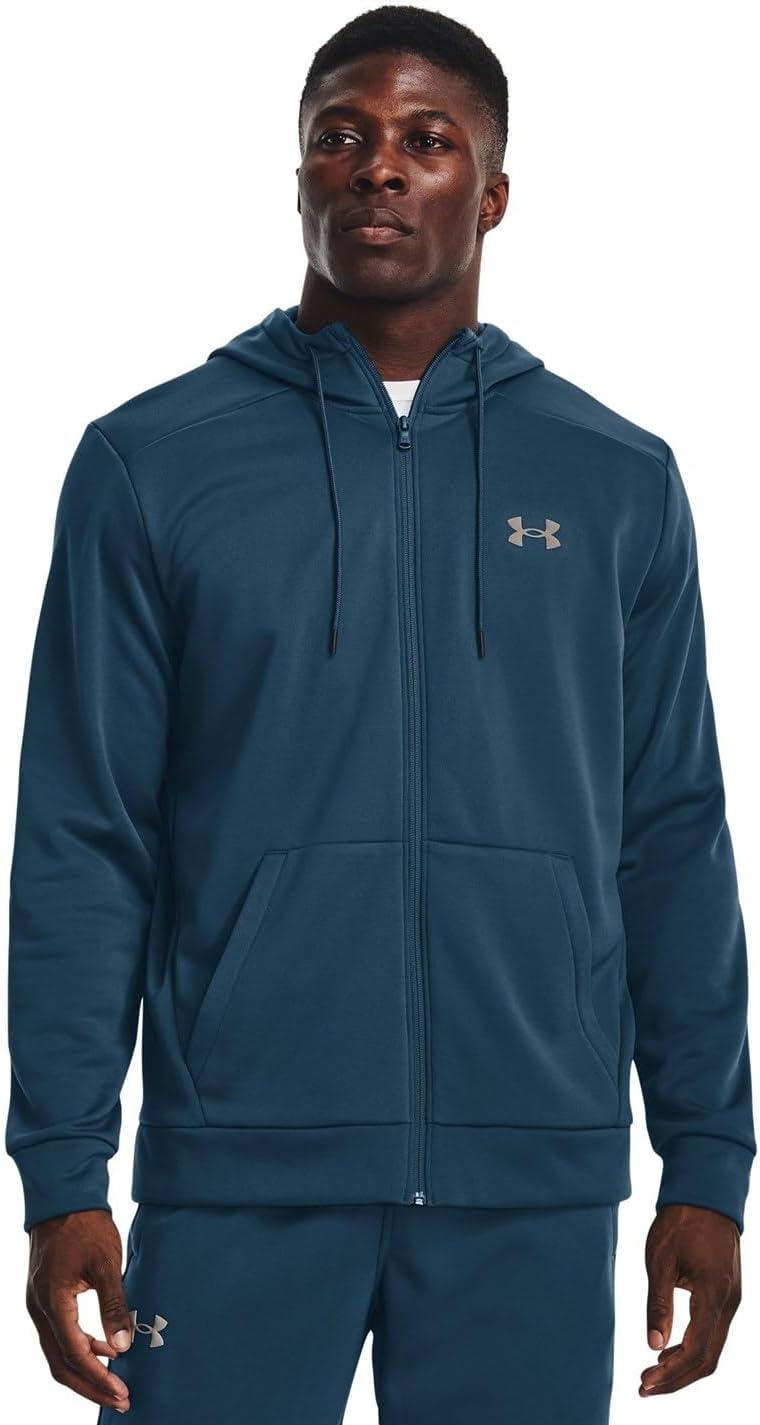 imageUnder Armour Mens Armourfleece Full Zip Hoodie437 Petrol Blue Pewter