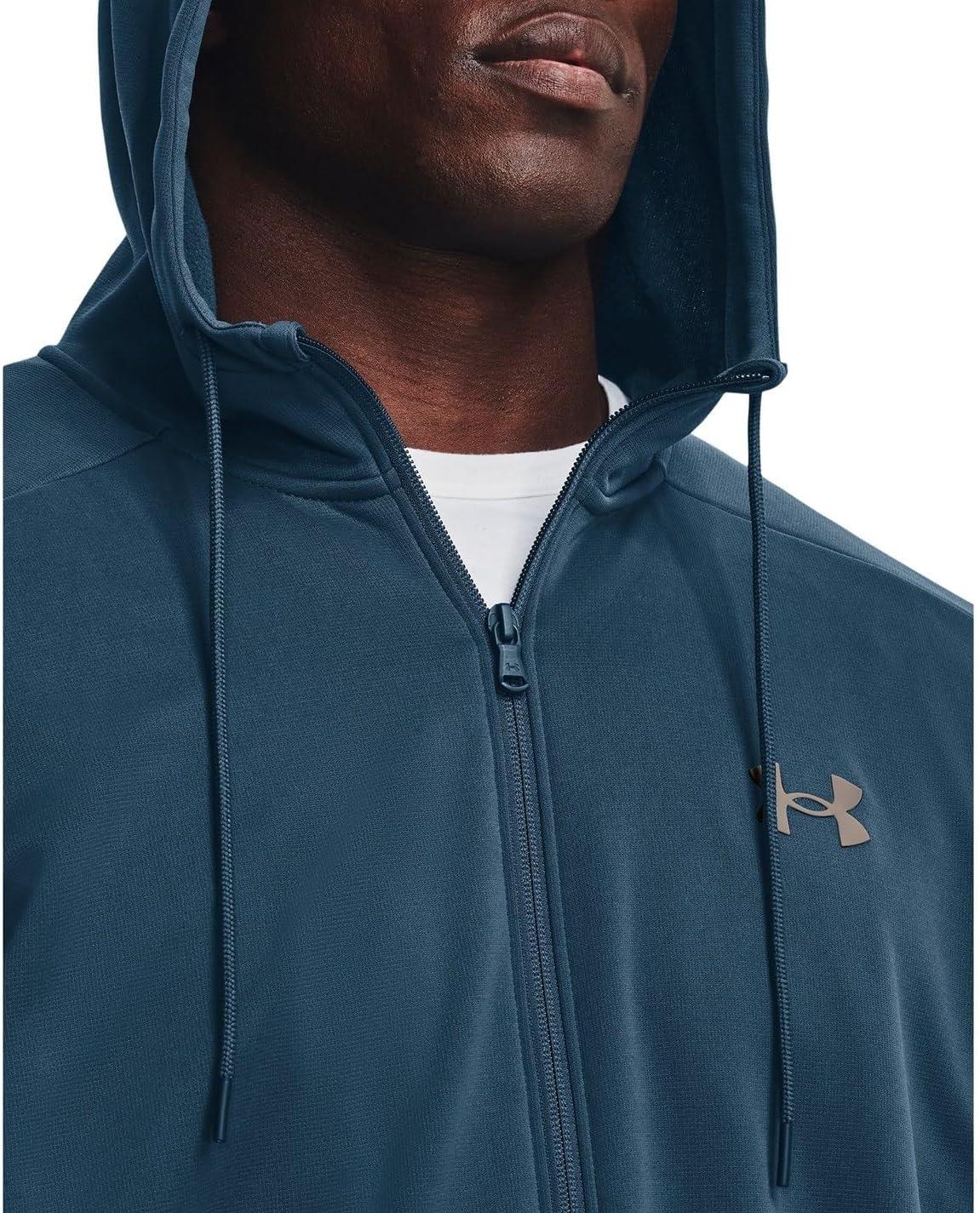 imageUnder Armour Mens Armourfleece Full Zip Hoodie437 Petrol Blue Pewter