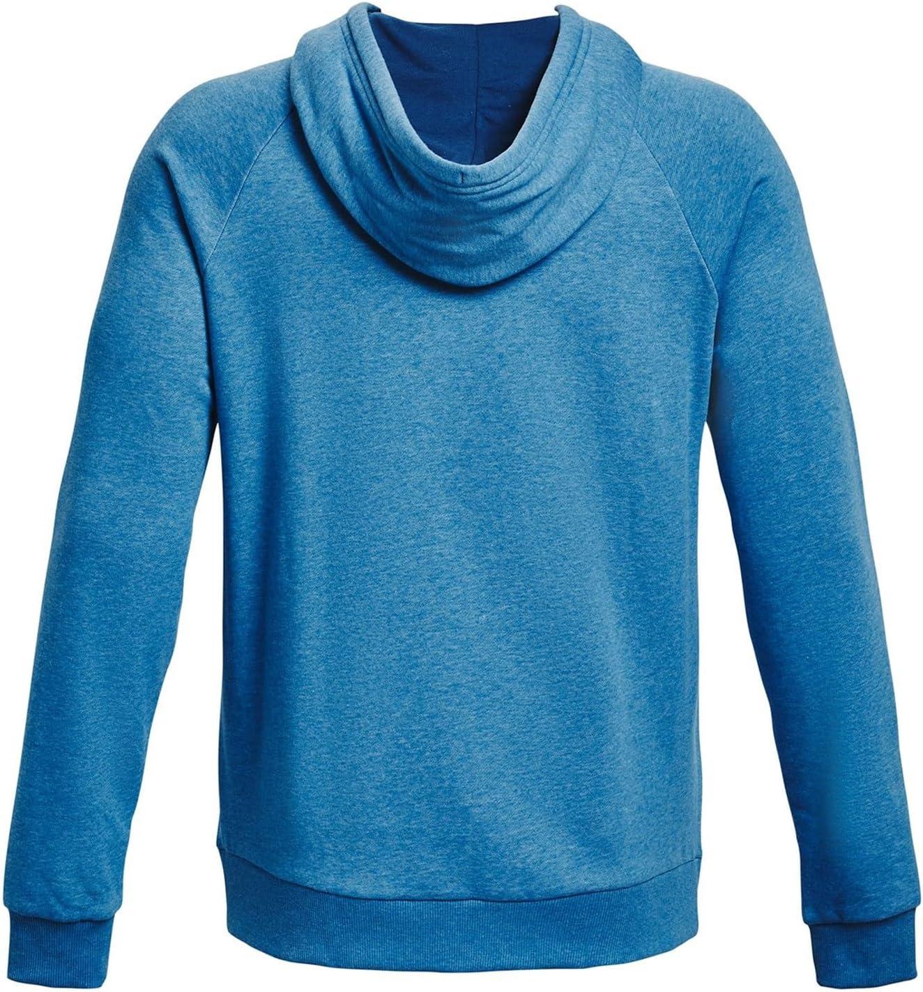 imageUnder Armour Mens Rival Fleece Sportstyle Logo Hoodie437 Petrol Blue Light Heather Onyx White