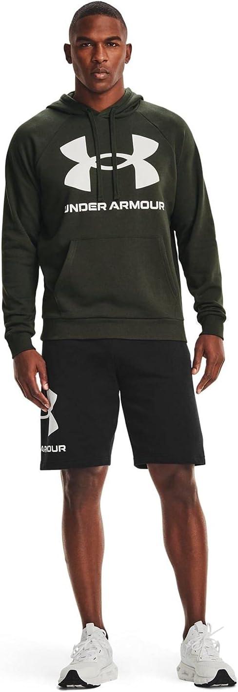 imageUnder Armour Mens Rival Fleece Sportstyle Logo HoodieBaroque Green 310Onyx White