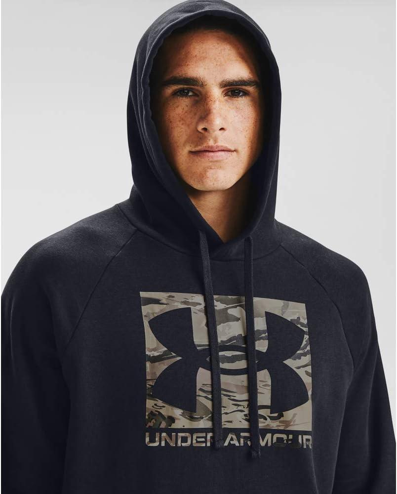 imageUnder Armour Mens Rival Fleece Sportstyle Logo HoodieBlack 001Ua Barren Camo