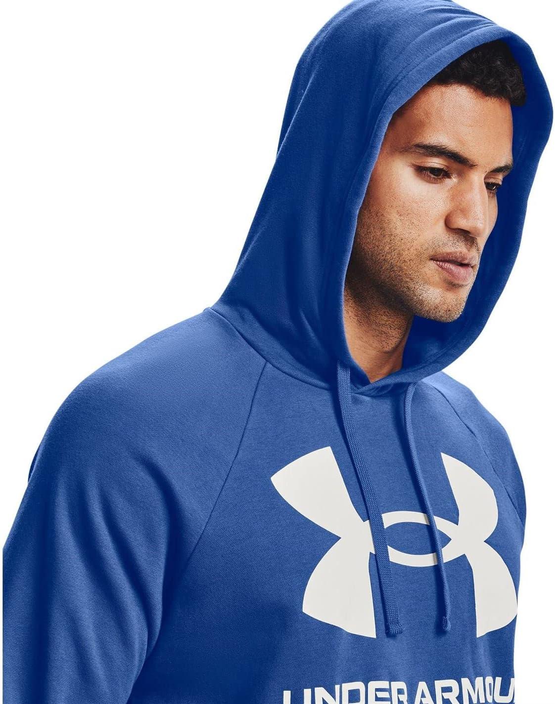 imageUnder Armour Mens Rival Fleece Sportstyle Logo HoodieJupiter Blue 584Onyx White
