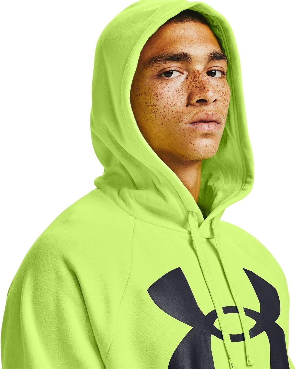 imageUnder Armour Mens Rival Fleece Sportstyle Logo HoodieLime Fizz 291Black