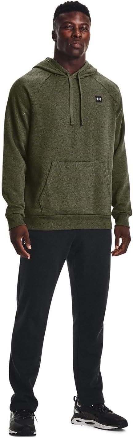 imageUnder Armour Mens Rival Fleece Sportstyle Logo HoodieMarine Od Green Light Heather 390Onyx White