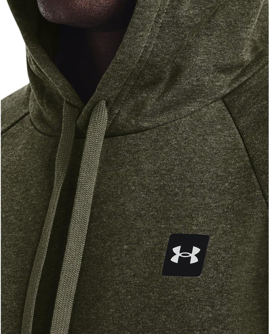 imageUnder Armour Mens Rival Fleece Sportstyle Logo HoodieMarine Od Green Light Heather 390Onyx White