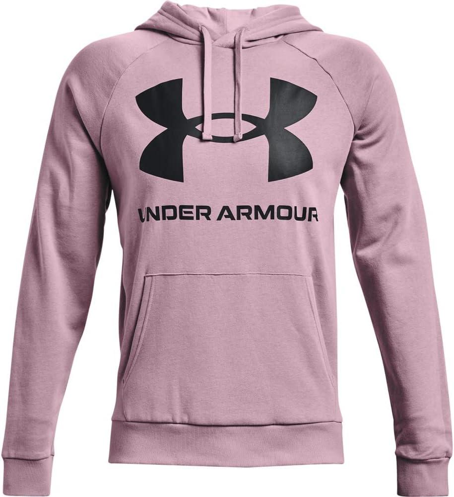 imageUnder Armour Mens Rival Fleece Sportstyle Logo HoodieMauve Pink 698Black