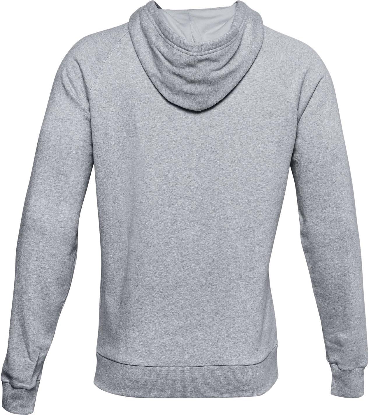 imageUnder Armour Mens Rival Fleece Sportstyle Logo HoodieMod Gray Light Heather 011Onyx White