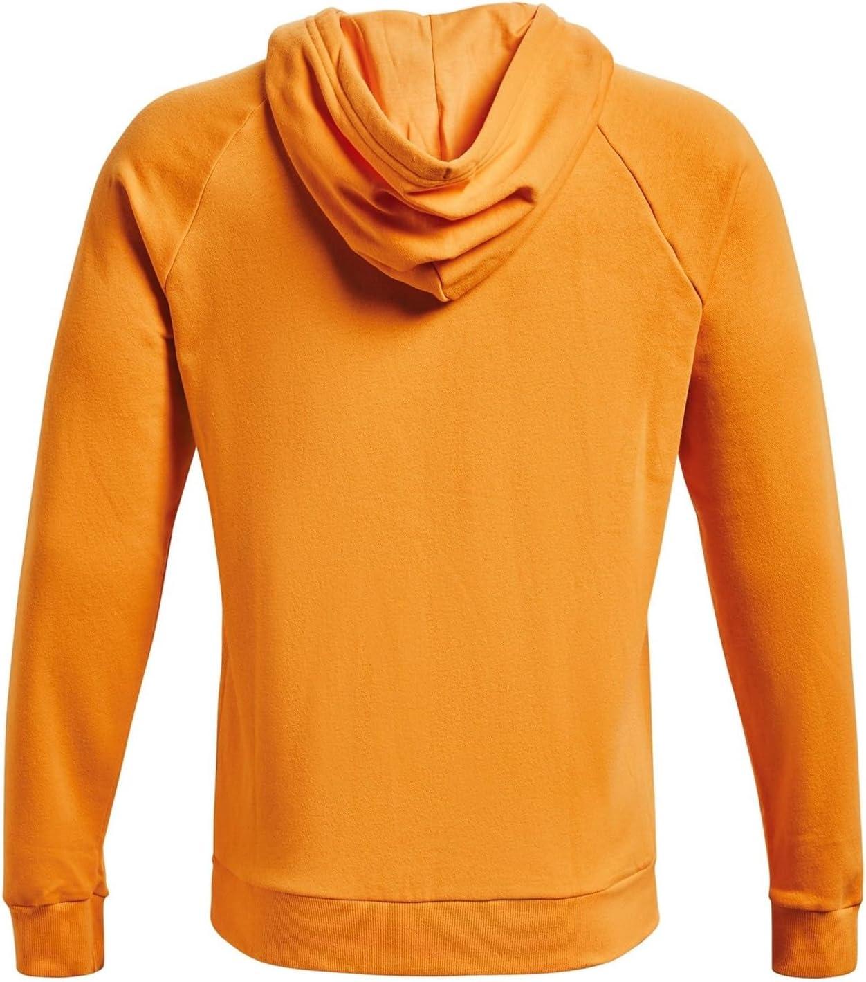imageUnder Armour Mens Rival Fleece Sportstyle Logo HoodieOmega Orange 857Onyx White