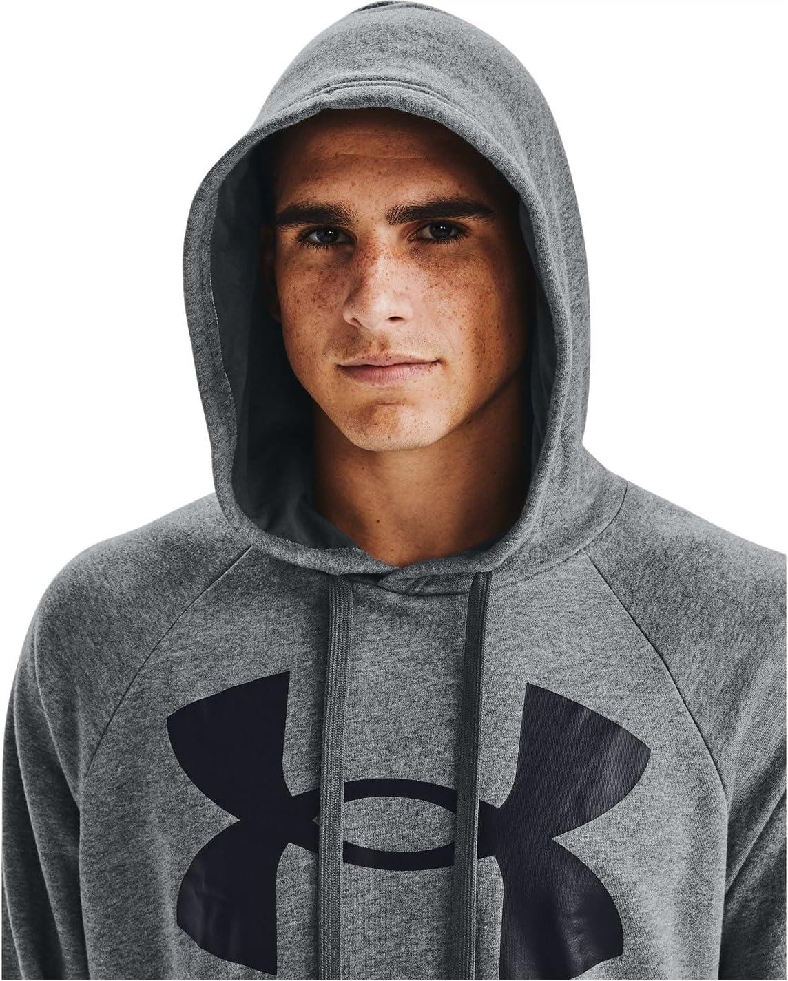 imageUnder Armour Mens Rival Fleece Sportstyle Logo HoodiePitch Gray Light Heather 012Black