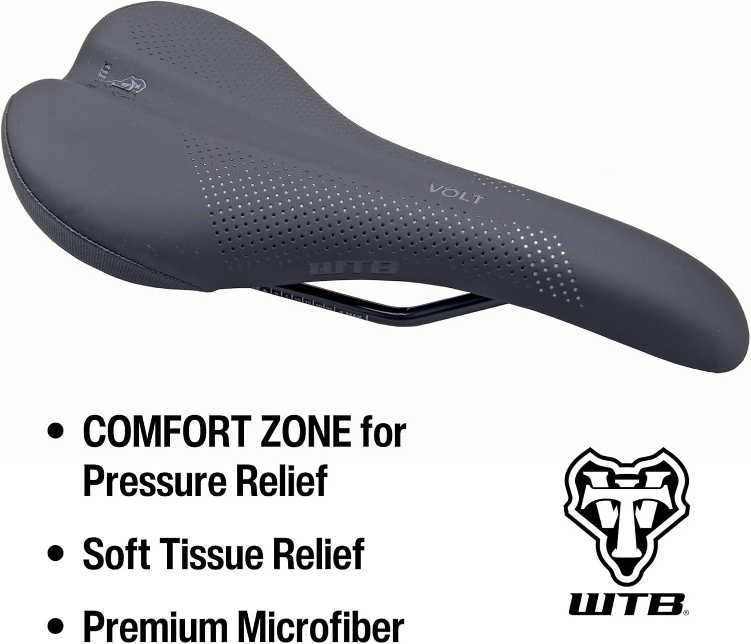 imageWTB Volt Bike Seat Saddle Comfortable Medium Thickness Padding Mountain Gravel ampamp EBikes 3 Sizes 3 Rail OptionsNarrow