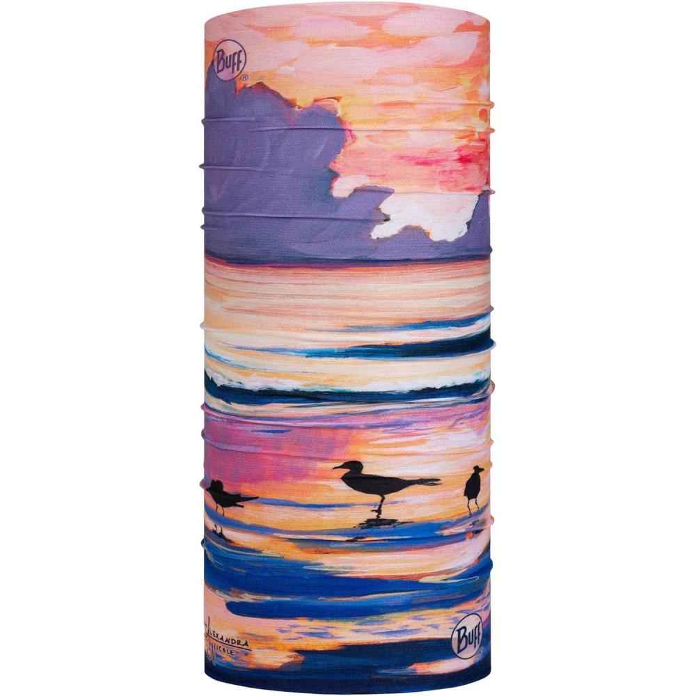 imageBUFF CoolNet UV Neck Gaiter UPF 50 Sun Protection Breathable Versatile Quick Dry Face Mask MultiColored Adult SizeBeach Sunrise