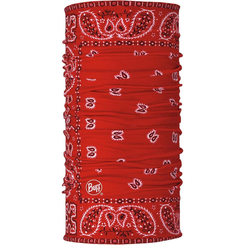 imageBUFF CoolNet UV Neck Gaiter UPF 50 Sun Protection Breathable Versatile Quick Dry Face Mask MultiColored Adult SizeSantana Red