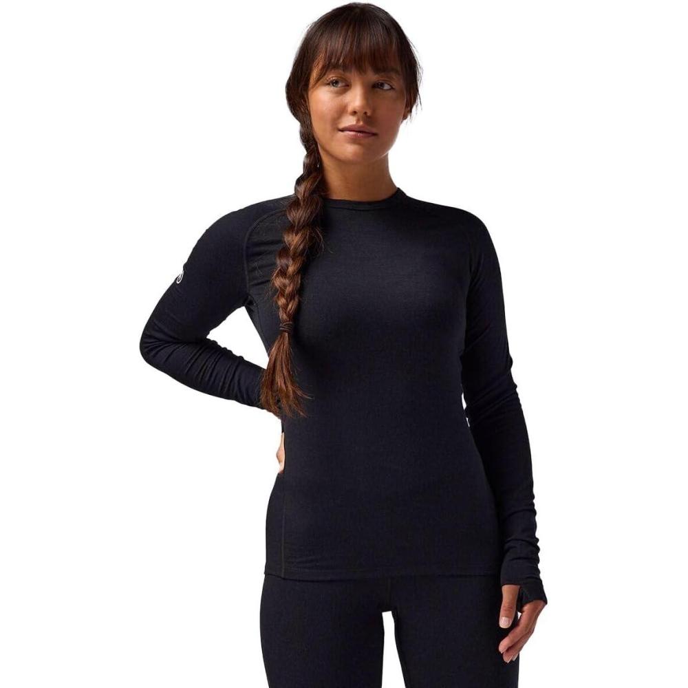 imageBackcountry Cedars RWS Merino LtWt Baselayer Crew Top WomensBlack