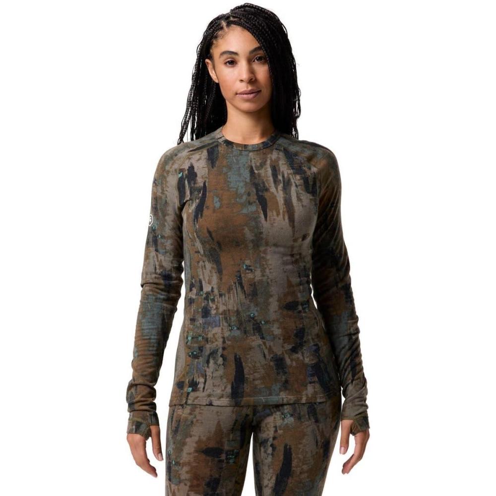imageBackcountry Cedars RWS Merino LtWt Baselayer Crew Top WomensCamo Pendula Print