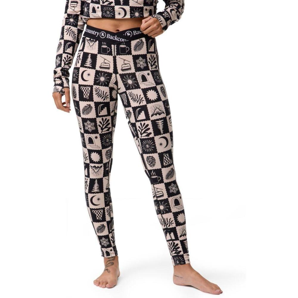 imageBackcountry Cedars RWS Merino LtWt Baselayer VWaist Bottom  WomensFog Patchart Print