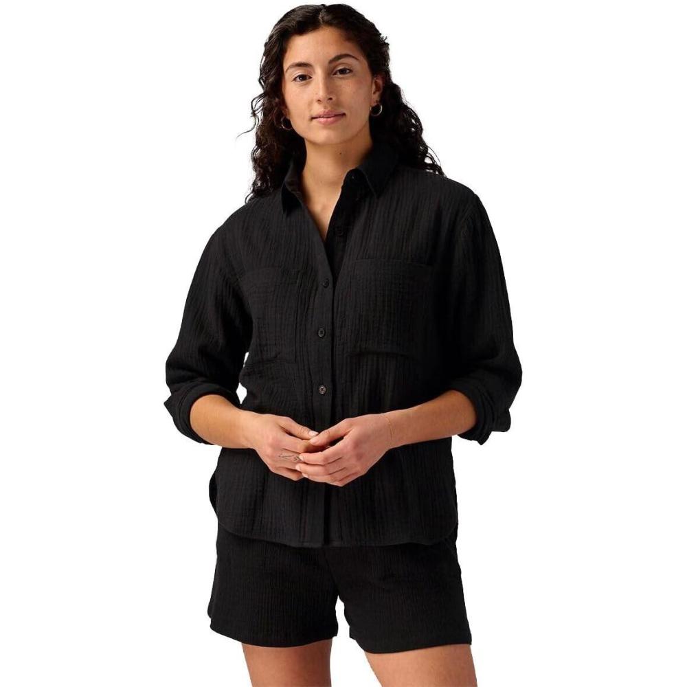 imageBackcountry Cotton Gauze LongSleeve ButtonDown WomensBlack