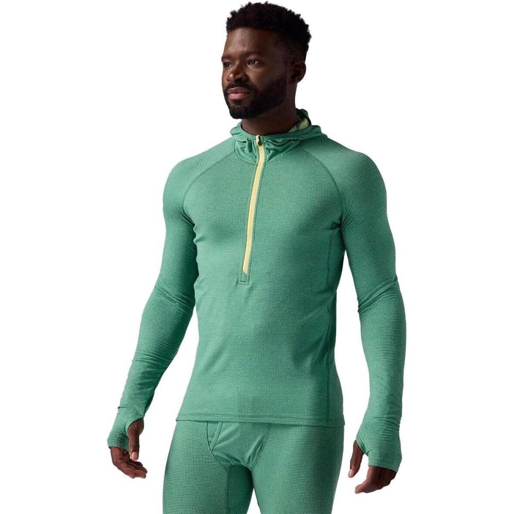 imageBackcountry Pines Microgrid UltraLt Baselayer 12Zip Scuba Top MensGearhead Green