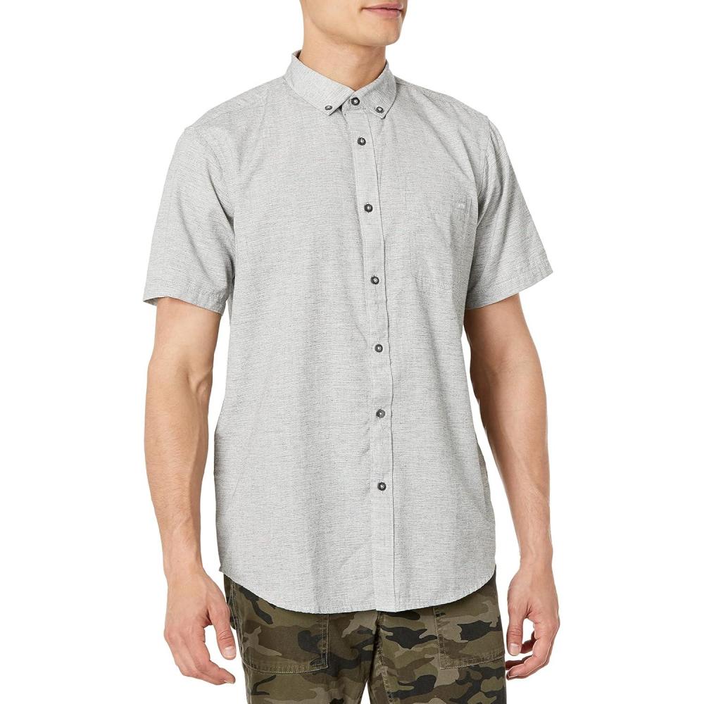 imageBillabong Mens Classic Sundays Woven Short Sleeve Short Sleeve ShirtEasy Grey