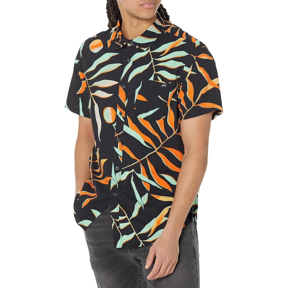 imageBillabong Mens Classic Sundays Woven Short Sleeve Short Sleeve ShirtPhantom