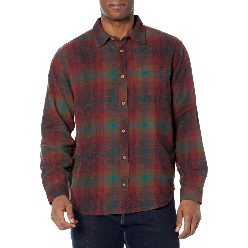 imageBillabong Mens Coastline Long Sleeve Flannel ShirtBrick
