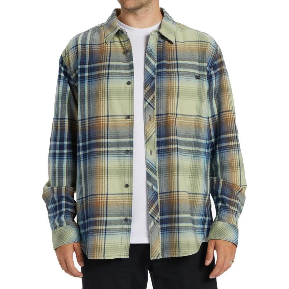 imageBillabong Mens Coastline Long Sleeve Flannel ShirtLight Sage