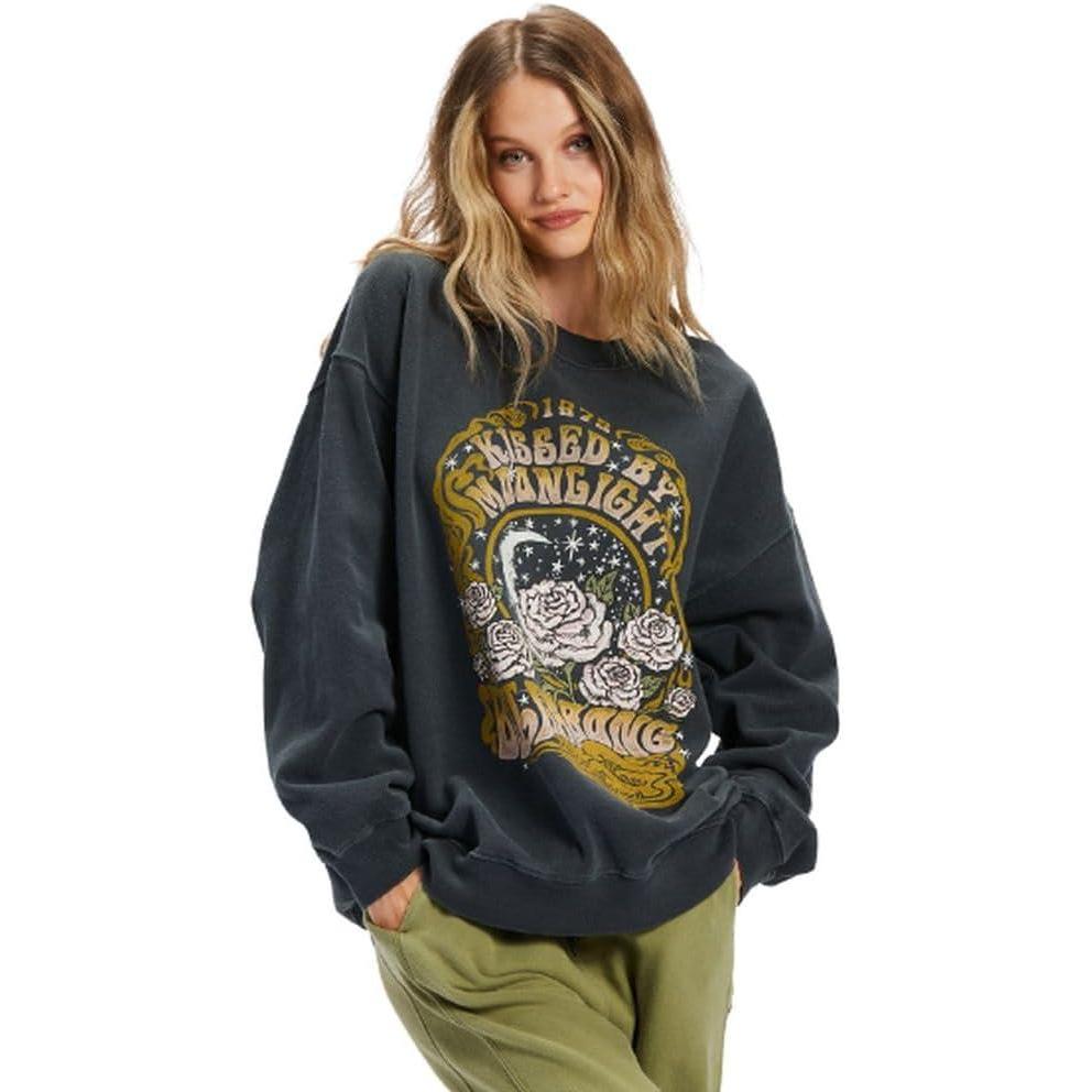 imageBillabong womens Ride in Oversized Crewneck SweatshirtBlack Sands 2