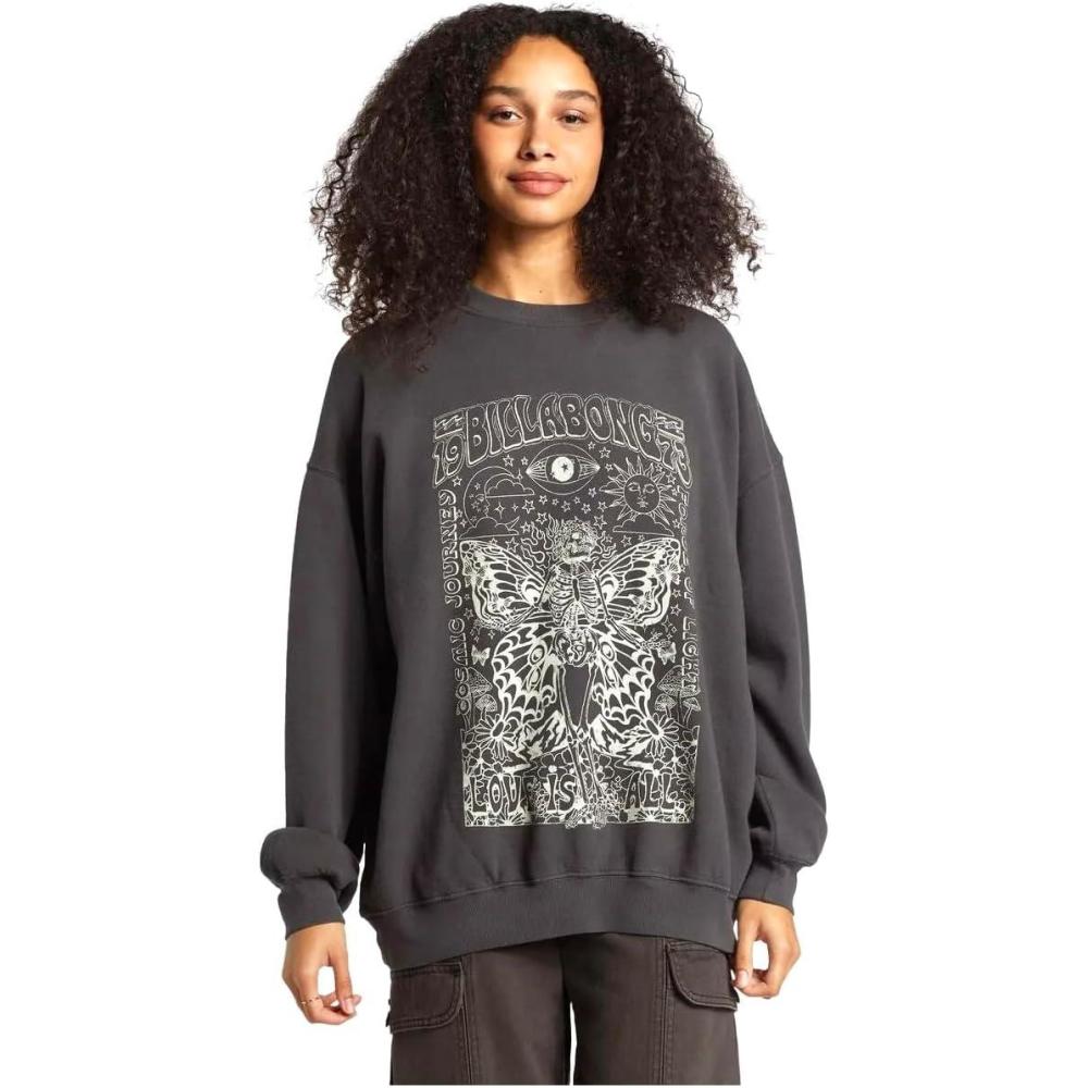 imageBillabong womens Ride in Oversized Crewneck SweatshirtBlack Sands 5