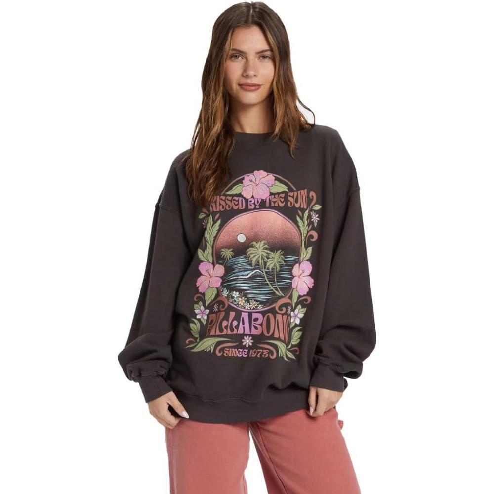 imageBillabong womens Ride in Oversized Crewneck SweatshirtBlack Sands 7