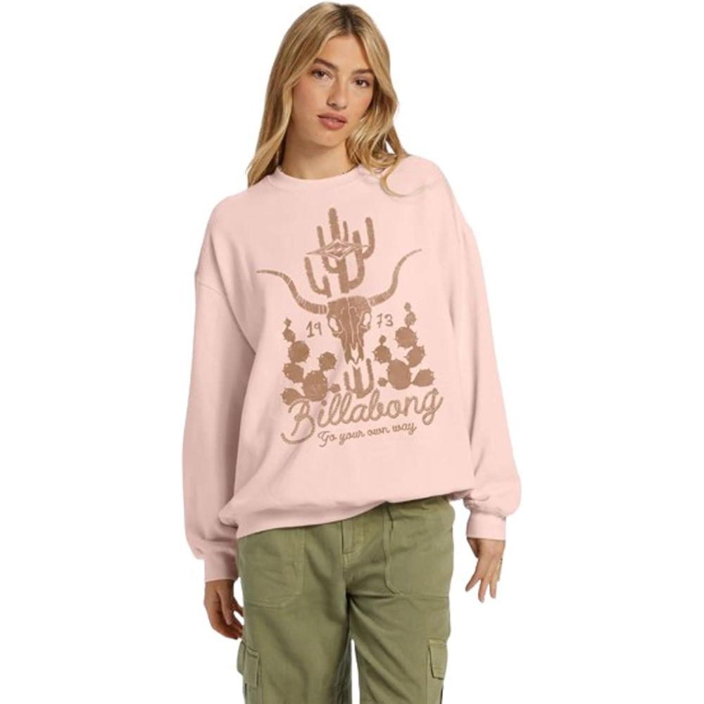 imageBillabong womens Ride in Oversized Crewneck SweatshirtFeelin Peachy