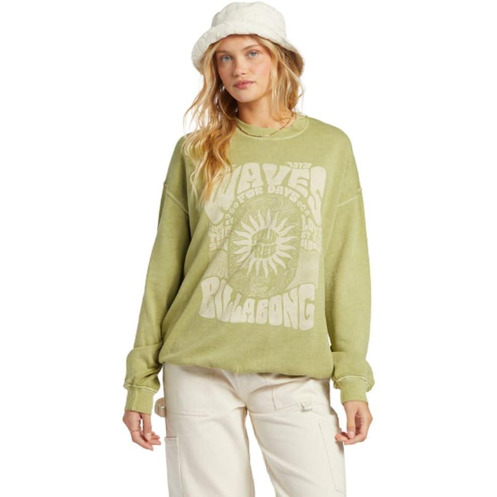 imageBillabong womens Ride in Oversized Crewneck SweatshirtPalm Green