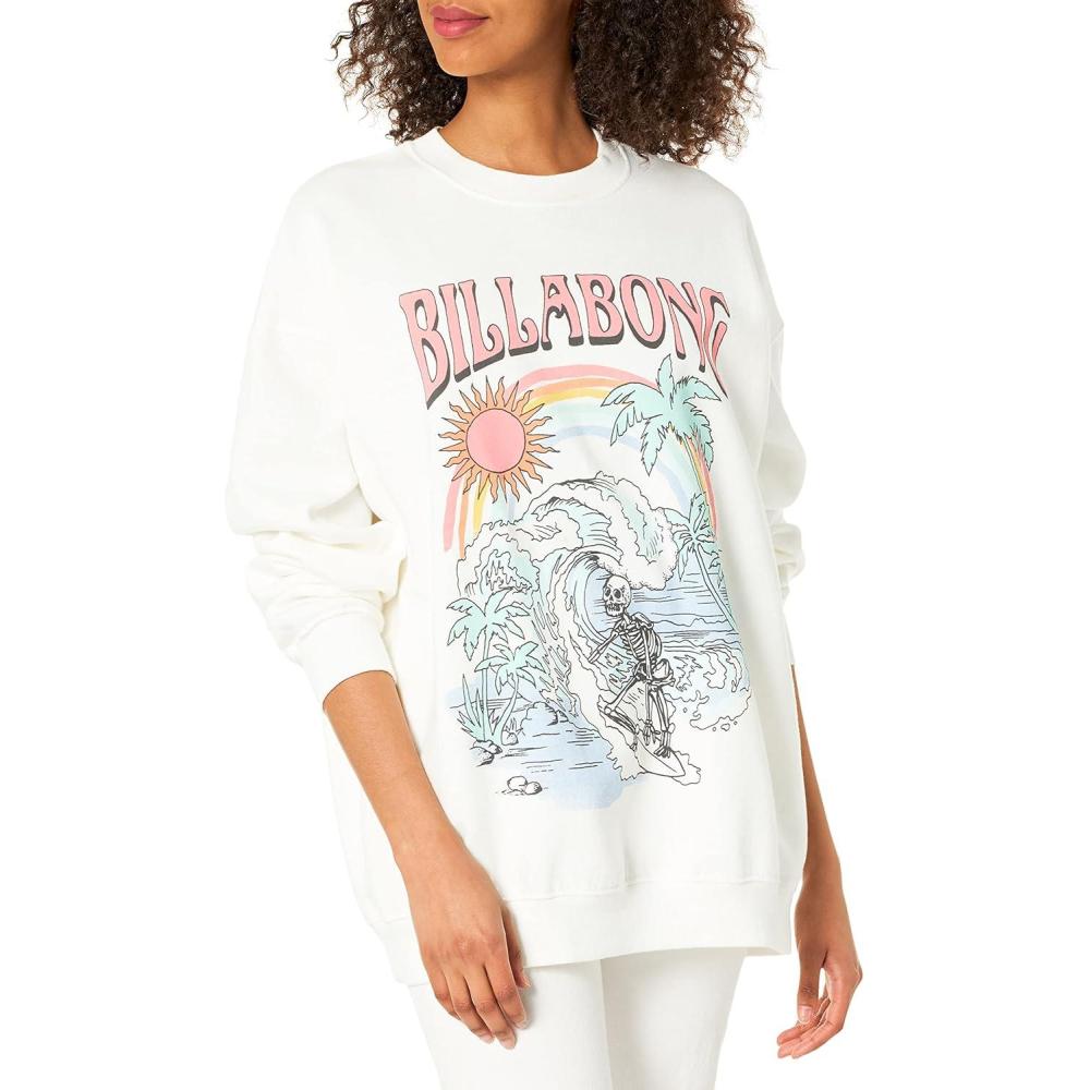 imageBillabong womens Ride in Oversized Crewneck SweatshirtSalt Crystal Ride in