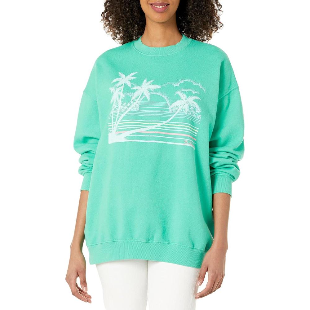 imageBillabong womens Ride in Oversized Crewneck SweatshirtTropical Green Ride in