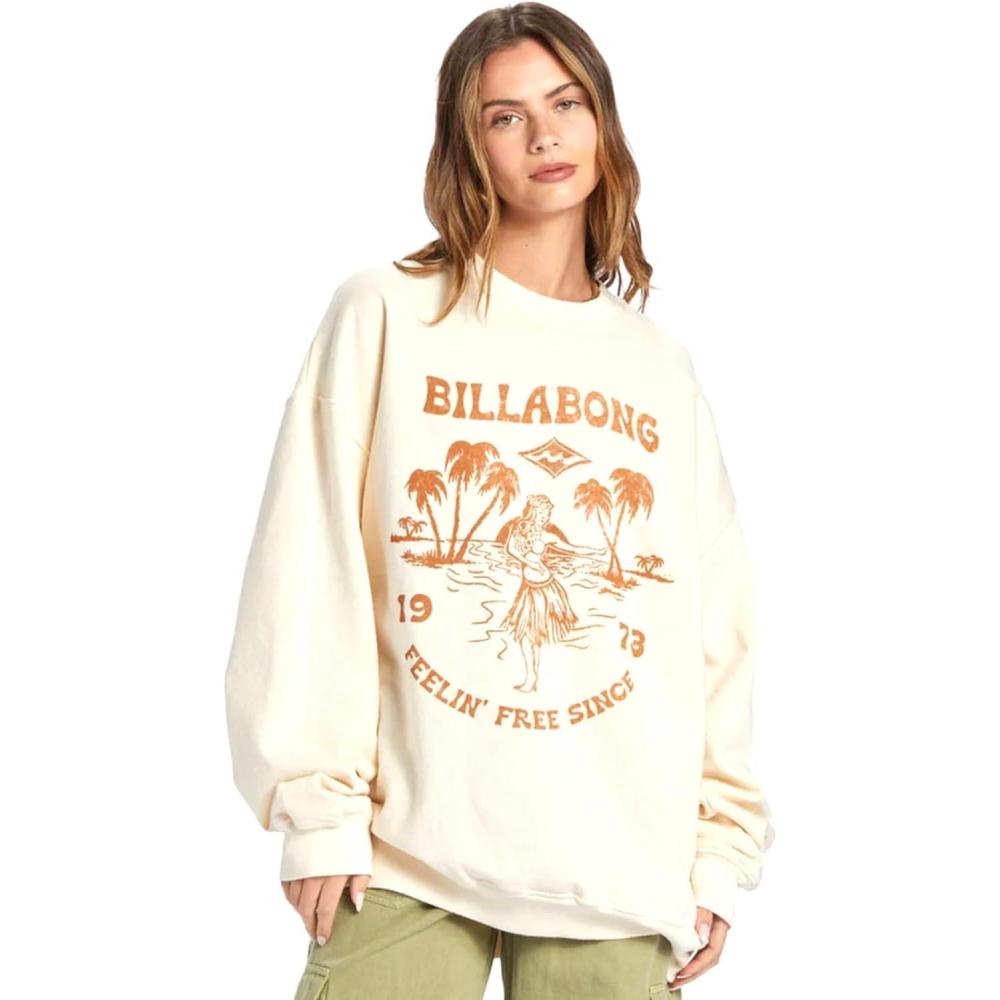 imageBillabong womens Ride in Oversized Crewneck SweatshirtWhite Cap 2