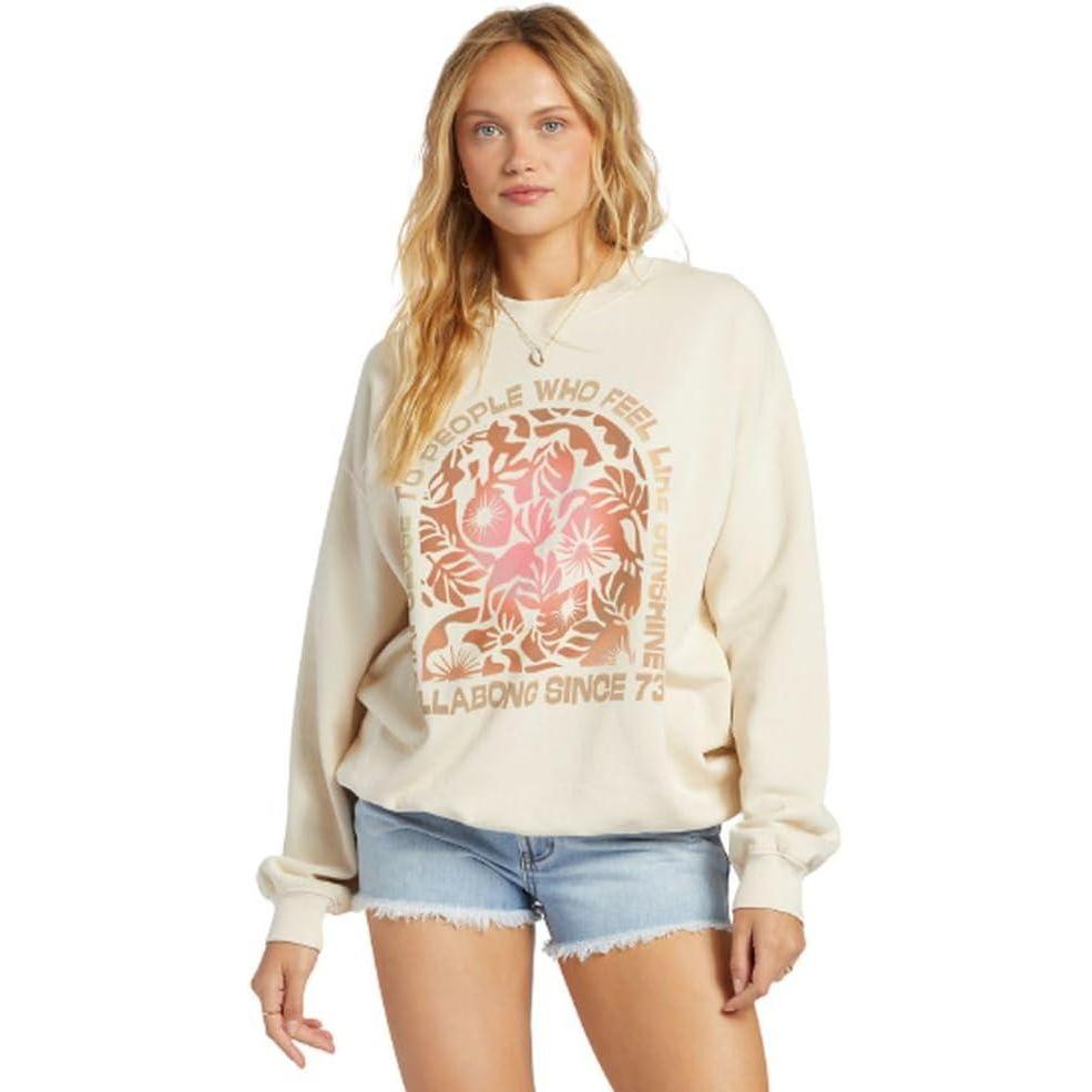 imageBillabong womens Ride in Oversized Crewneck SweatshirtWhitecap