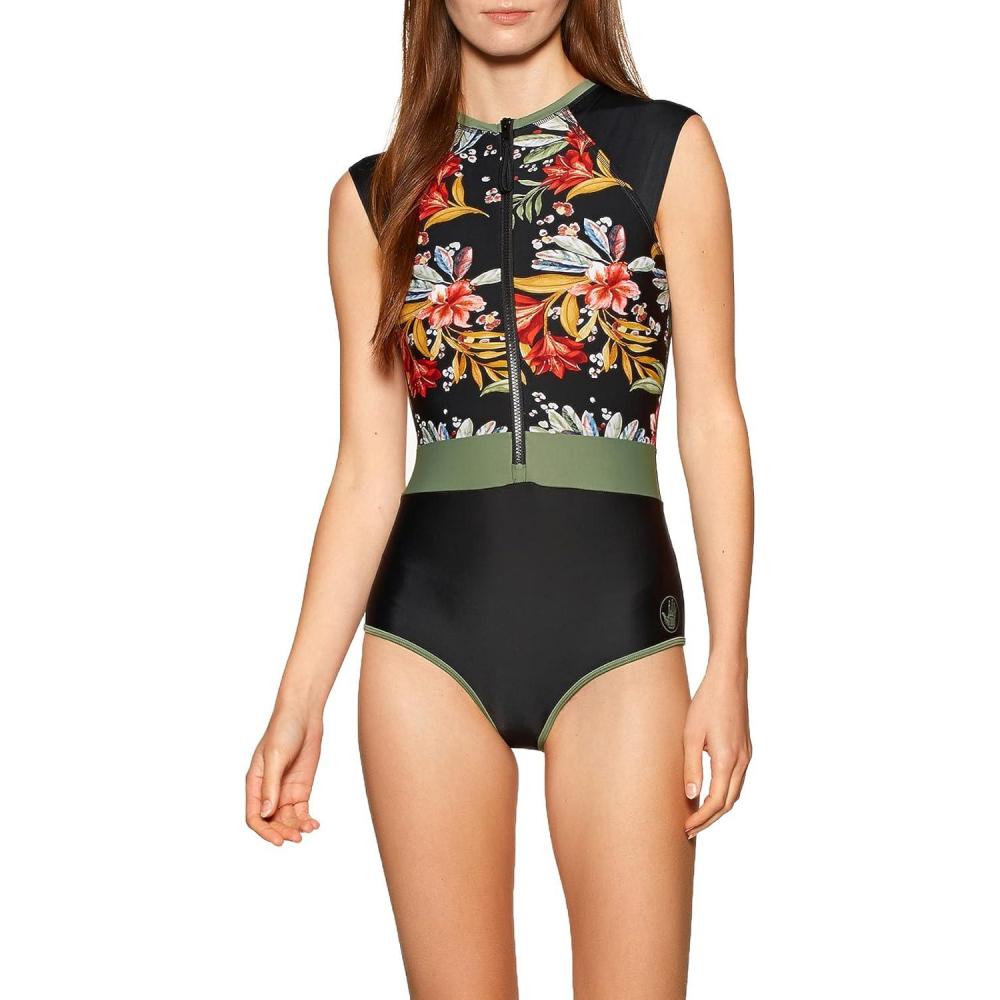 imageBody Glove Womens Stand Up Zip Front Paddle One Piece Swimsuit with UPF 50Incognito Floral