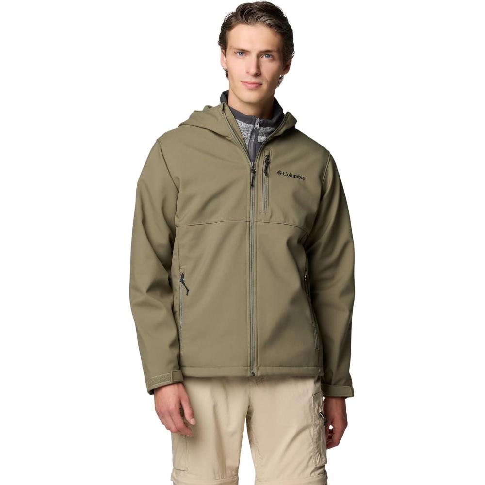 imageColumbia Mens Ascender II Hooded Softshell Rain JacketStone Green