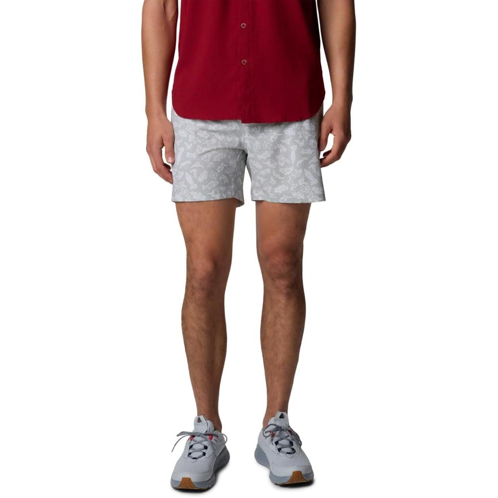 imageColumbia Mens PFG Rambler Printed Water ShortCool Grey Texas Time