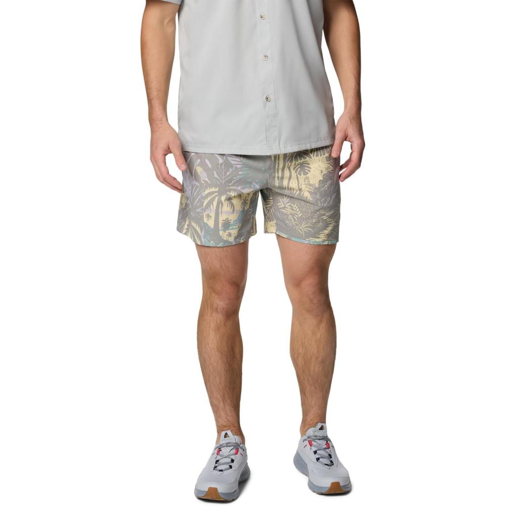 imageColumbia Mens PFG Rambler Printed Water ShortLemon Wash Tarpon Trek