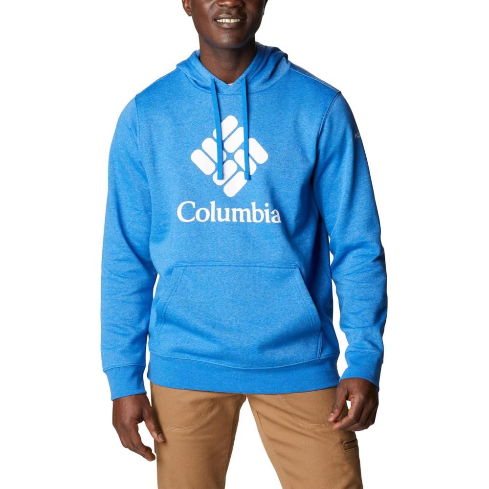 imageColumbia Mens Trek HoodieBright Indigo HeatherCsc Stacked Logo