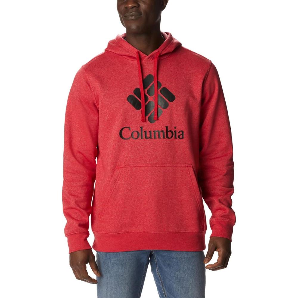 imageColumbia Mens Trek HoodieMountain Red HeatherCsc Stacked Logo