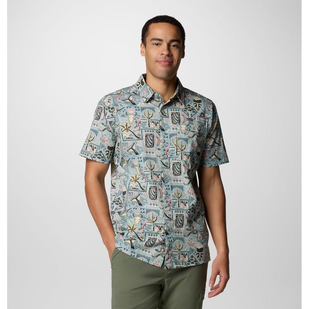 imageColumbia Mens Wild Cast Camp ShirtCrushed Blue Bajabound