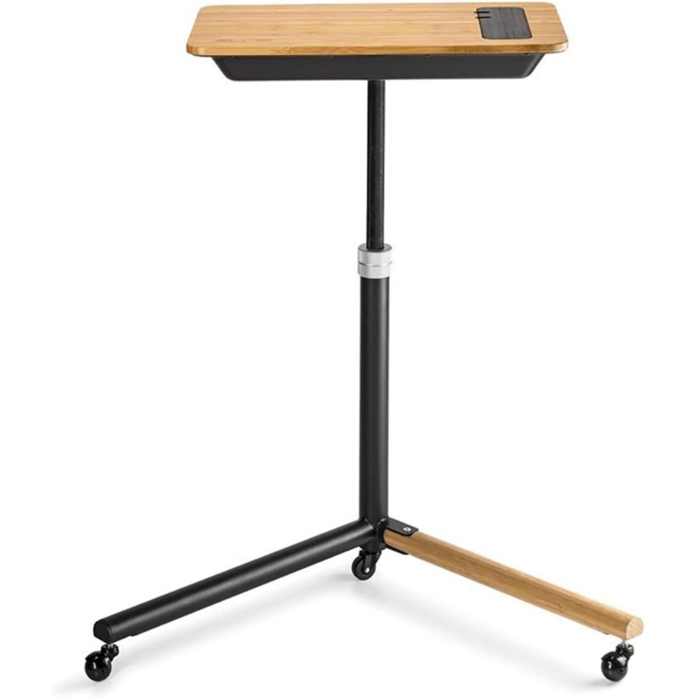 imageElite Training Desk Adjustable Indoor Cycling Desk with Steel Frame ampamp Bamboo Top Height 295472 Spacious 275 x 157 Surface Durable ampamp Stylish Design