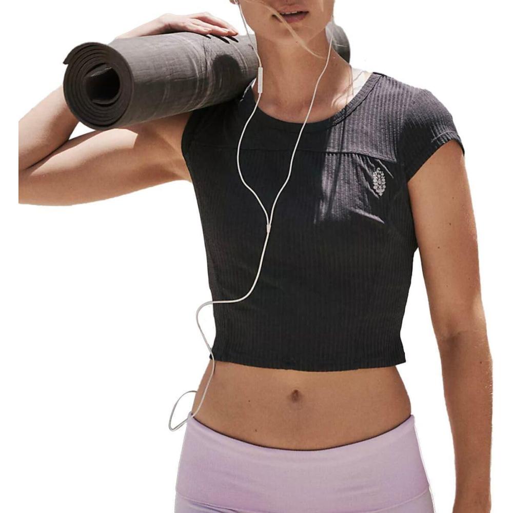 imageFP Movement Womens Tempo Ribbed Baby TeeBlack