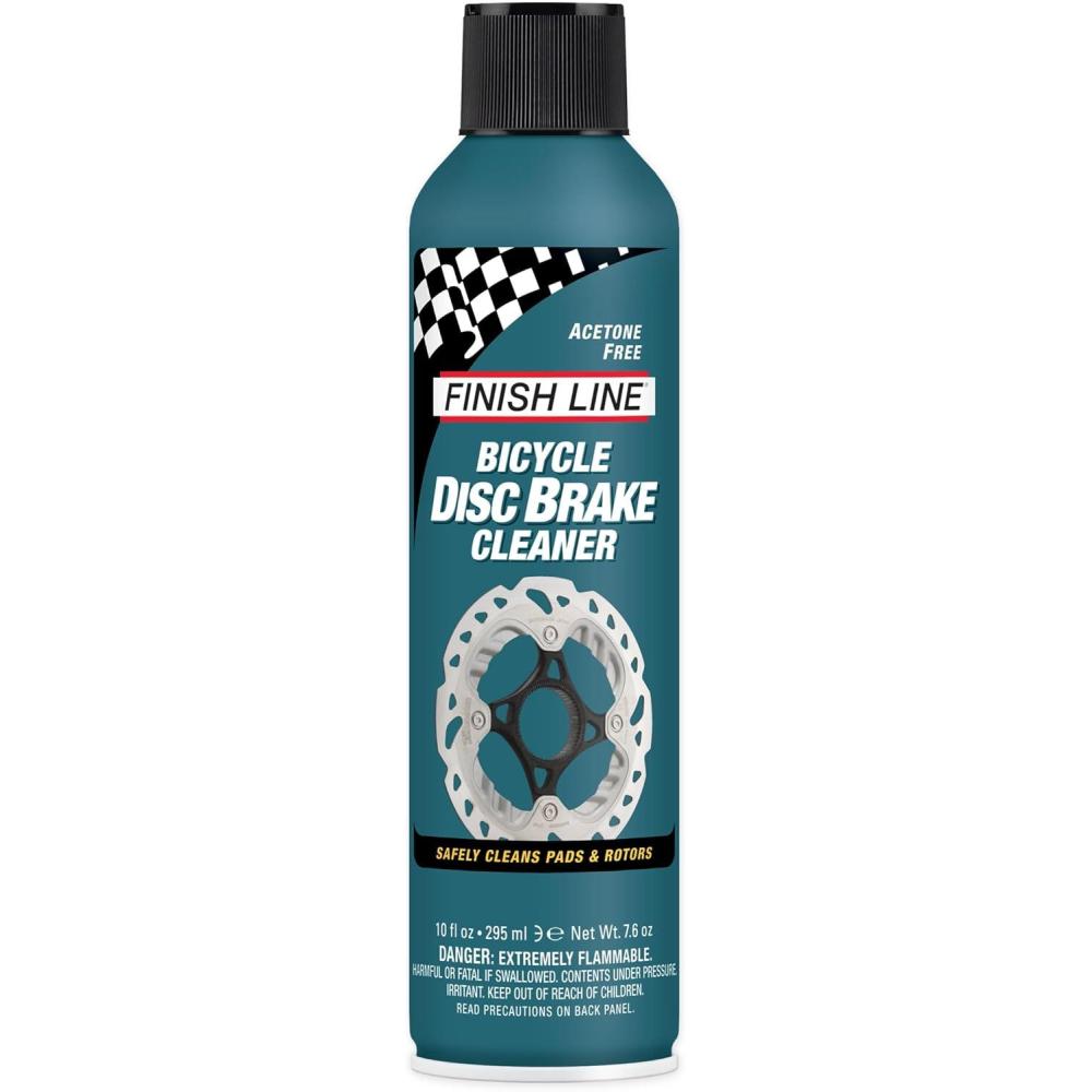 imageFinish Line Bike Brake Cleaner Spray Can Disc Rotor Cleaner Acetone Formula Extends Part Life 10 Fl OZ GrayCLEANING