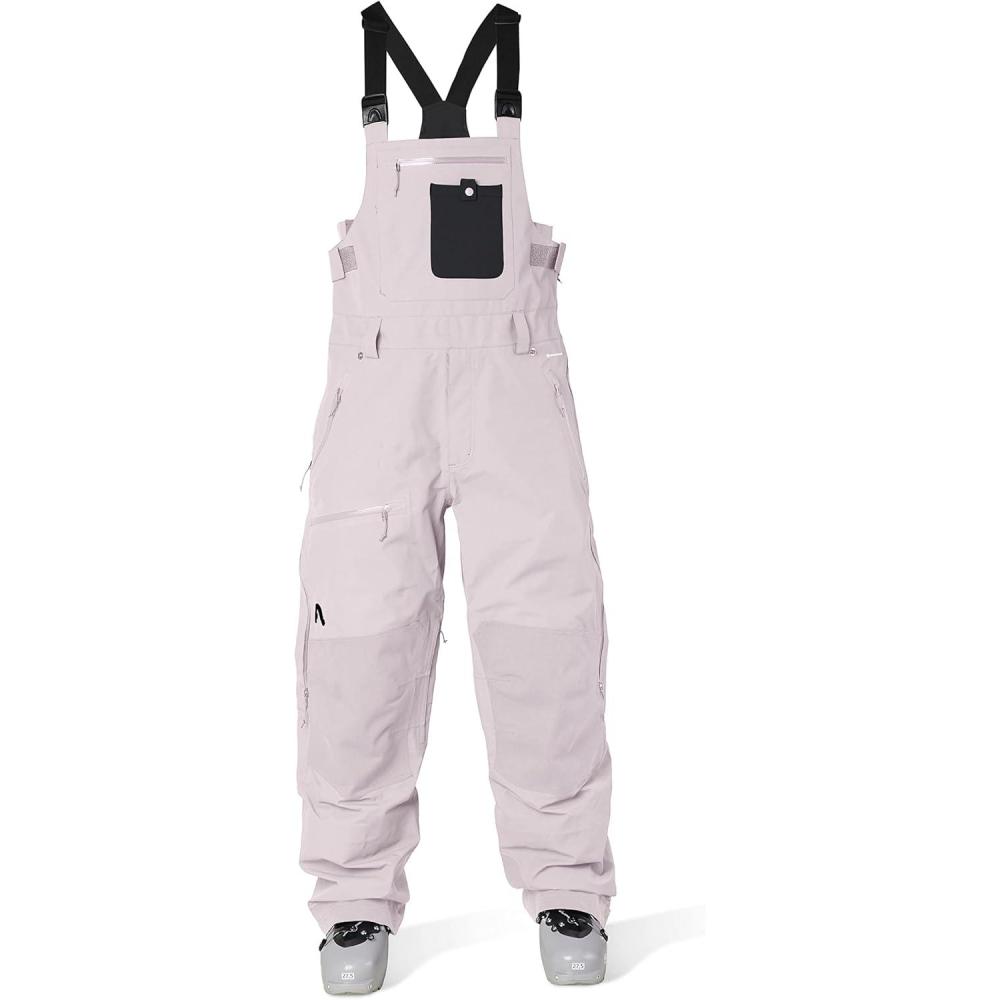 imageFlylow Mens Baker Bib  Waterproof Breathable Ski ampamp Snowboard PantsFlamingo