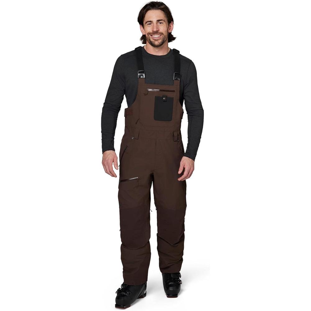 imageFlylow Mens Baker Bib  Waterproof Breathable Ski ampamp Snowboard PantsTimber